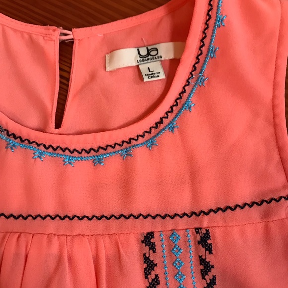 Coral Embroidered Dress - Picture 6 of 8